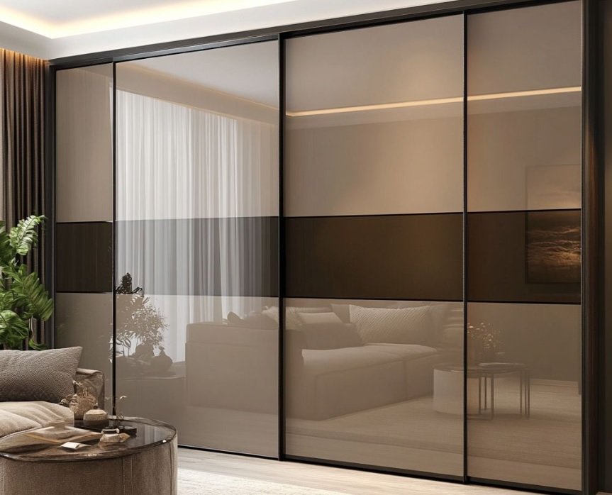 Glass & Mirror Shutters – tinted glass, frosted glass, mirrored wardrobe in hyd.