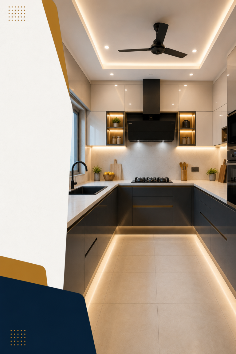 U-Shaped Modular Kitchen Design in Suncity